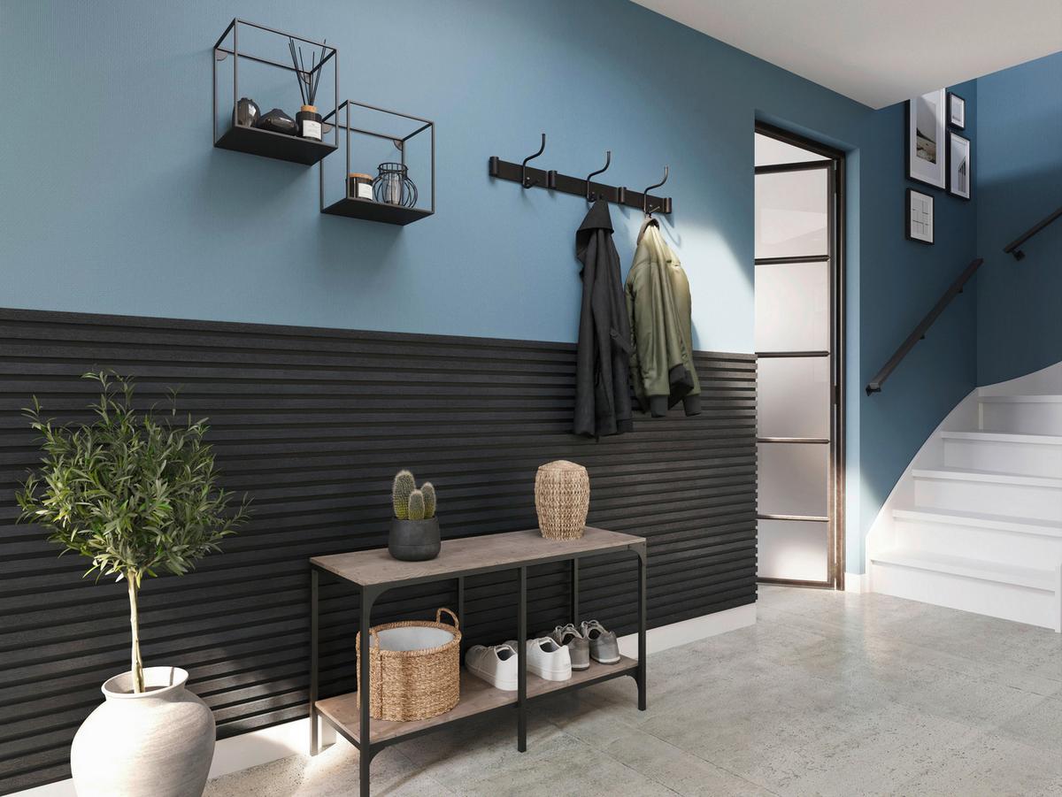 Akusztikus Panel Decowall 260/30cm - sötétszürke, Modern, műanyag/faalapú anyag (30/260/1,7cm)