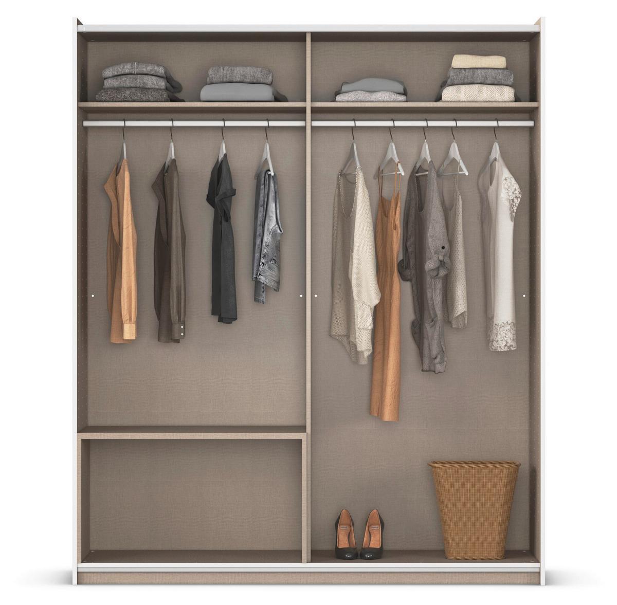 Schwebetürenschrank Stoke Weiß B: 175 cm - Weiß, MODERN, Holzwerkstoff (175/210/59cm) - Rauch Möbel