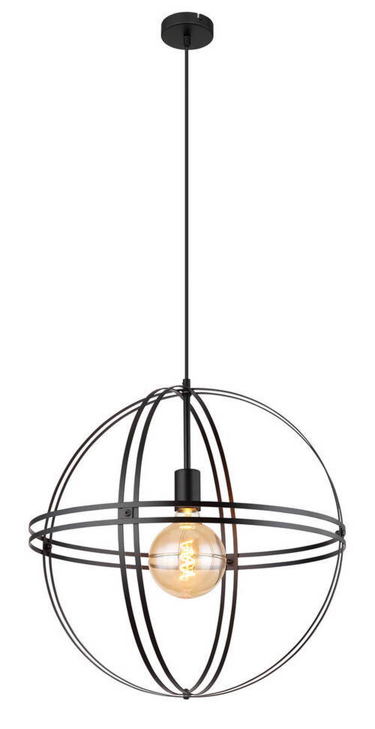 Hängeleuchte 15639h3 - Schwarz, Design, Metall (50/120cm) - Globo