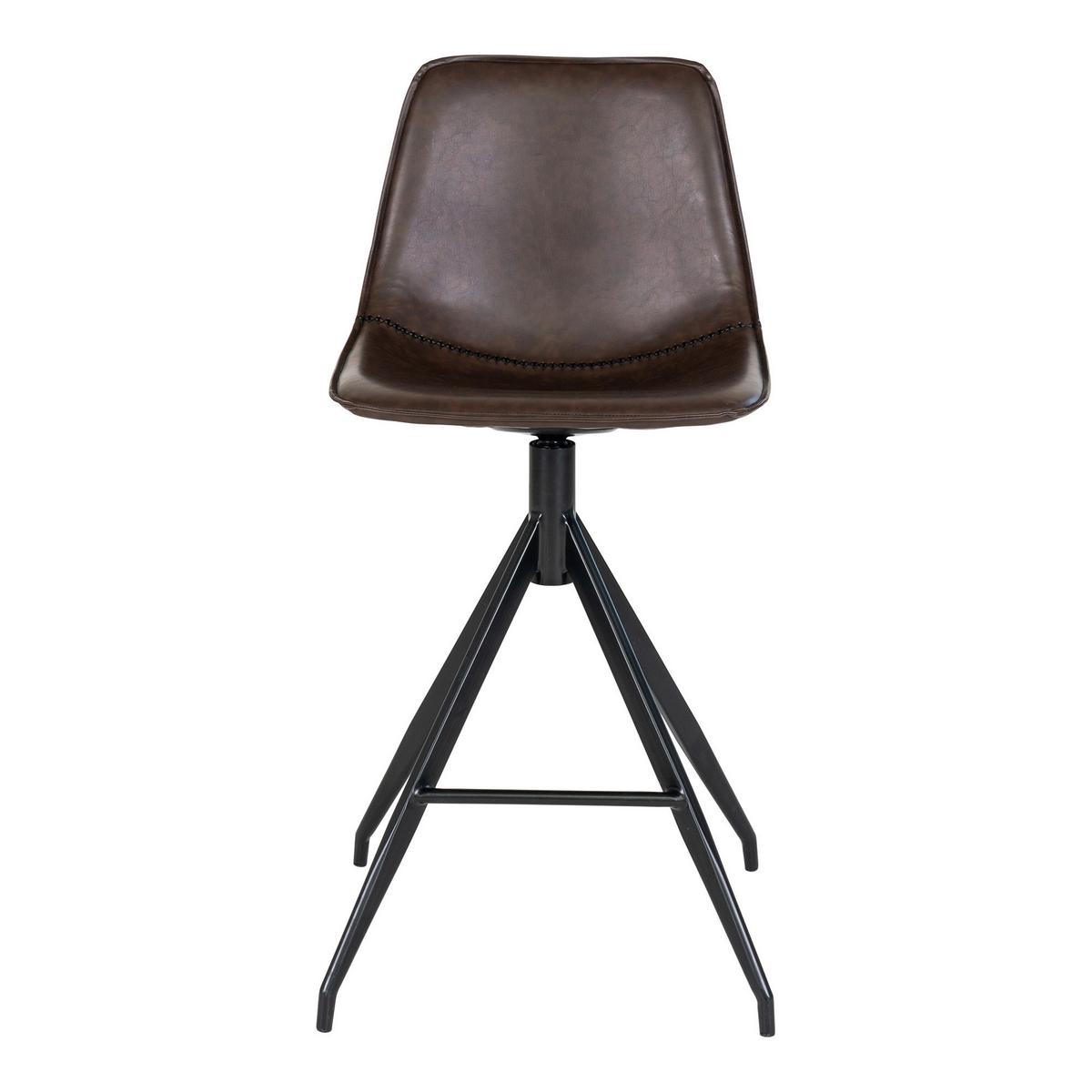 Barhocker-Set Monaco Braun B: 44 cm - Schwarz/Braun, MODERN, Textil/Metall (44/96/51cm) - MID.YOU