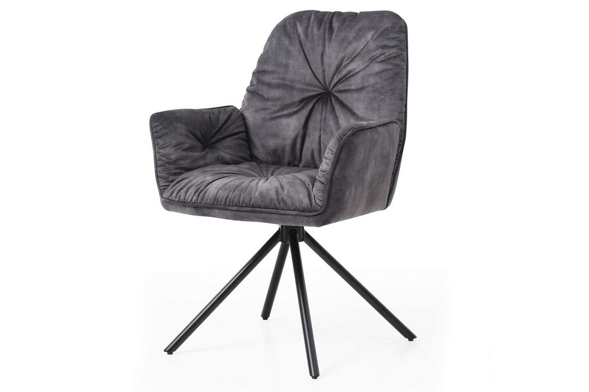 Armlehnstuhl Schwarz B: 61 Cm - Schwarz, MODERN, Textil/Metall (61/90/59cm) - Livetastic