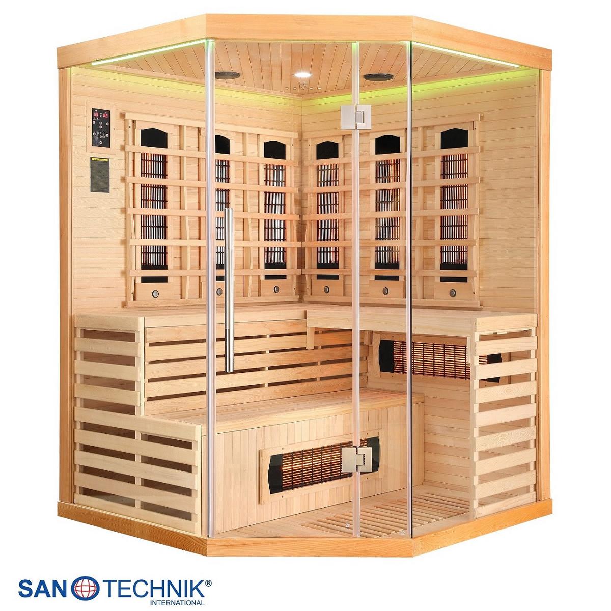 Infrarotkabine 4 Personen BHT: 150x200x150 cm Deluxe - Braun, MODERN, Holz (150/200/150cm) - Sanotechnik