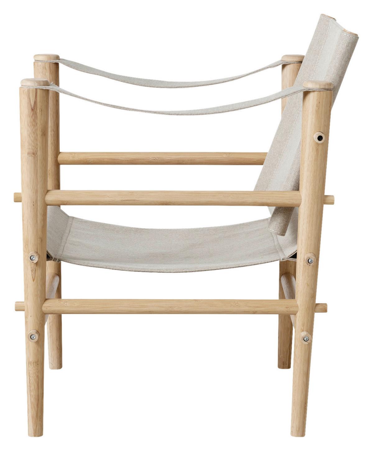 Loungesessel Safari Aus Bambus - Beige/Naturfarben, Design, Holz (59/79/61cm) - MID.YOU