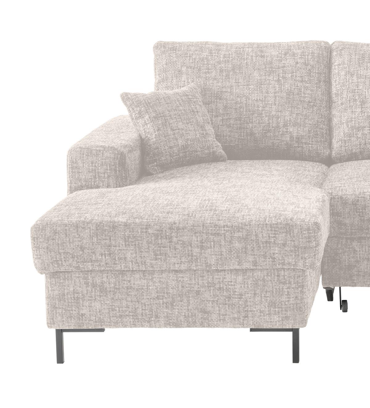 Eckschlafsofa Zona, Creme S: 143x237 Cm - Creme/Schwarz, KONVENTIONELL, Textil (143/237cm) - Livetastic