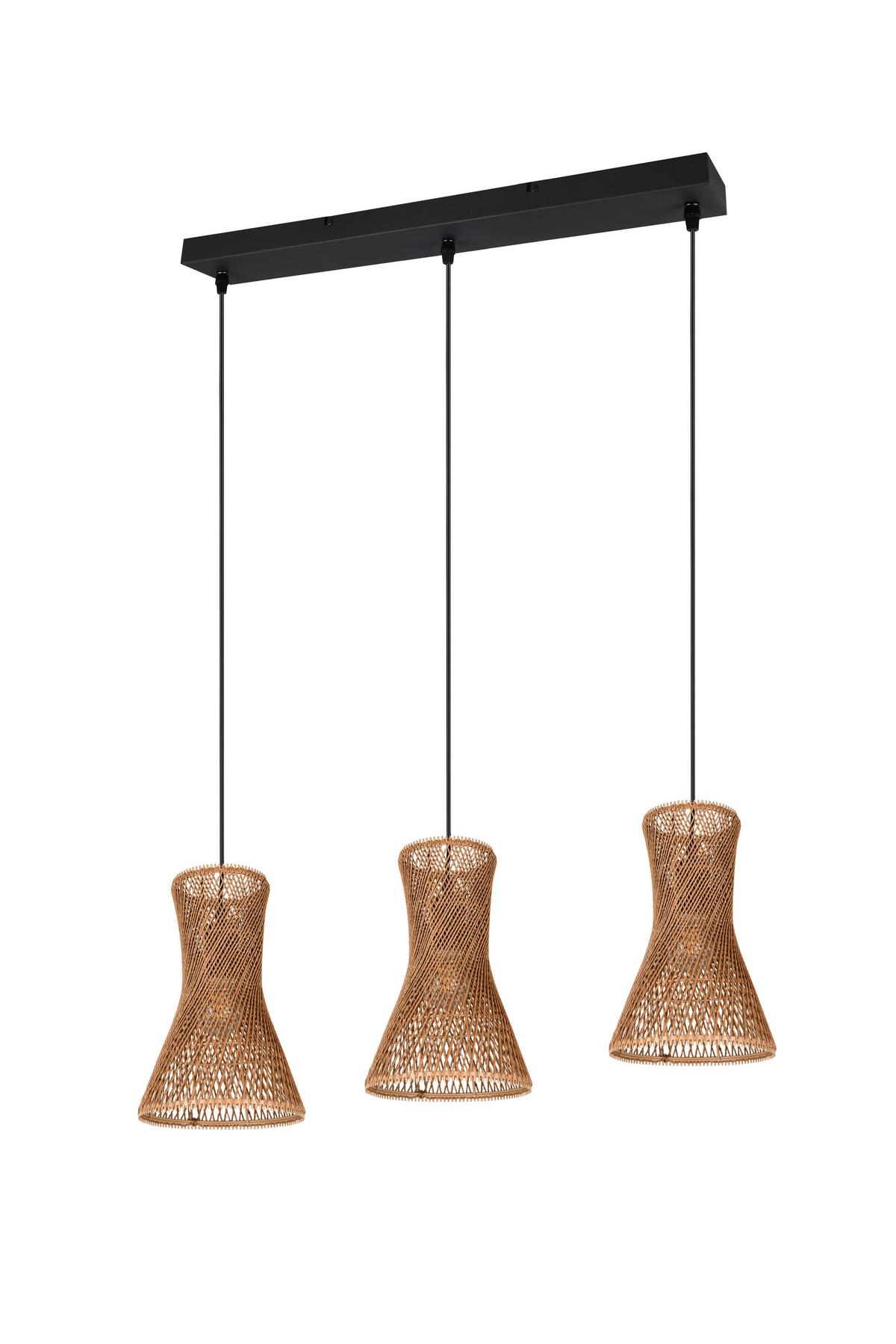 Hängeleuchte Bijou Braun Schwarz L: 75 cm - Schwarz/Braun, LIFESTYLE, Papier (75/20/150cm)