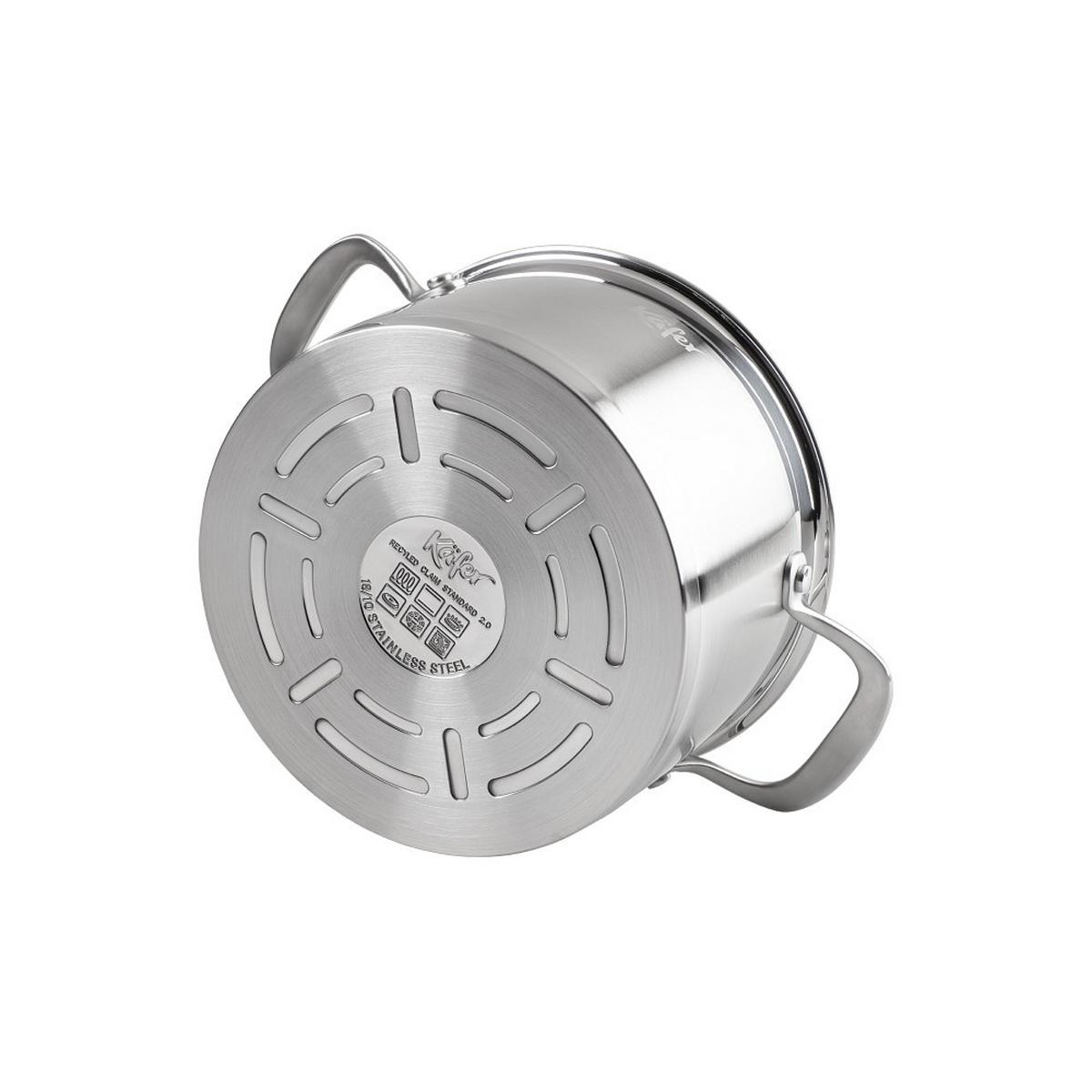 KOCHTOPF 4484-KA - Edelstahlfarben, Basics, Glas/Metall (20cm) - Käfer