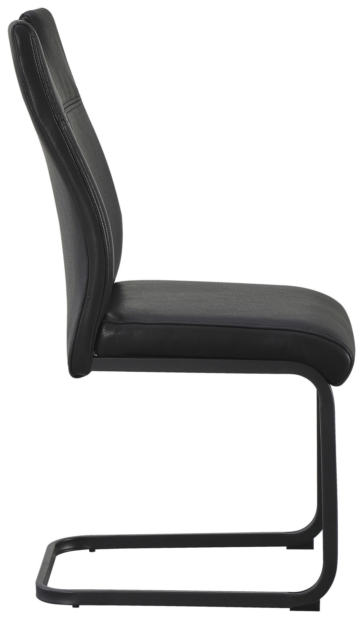 Schwingstuhl Nexus Schwarz B: 45 cm - Schwarz, MODERN, Leder/Metall (45/97/63cm) - Livetastic