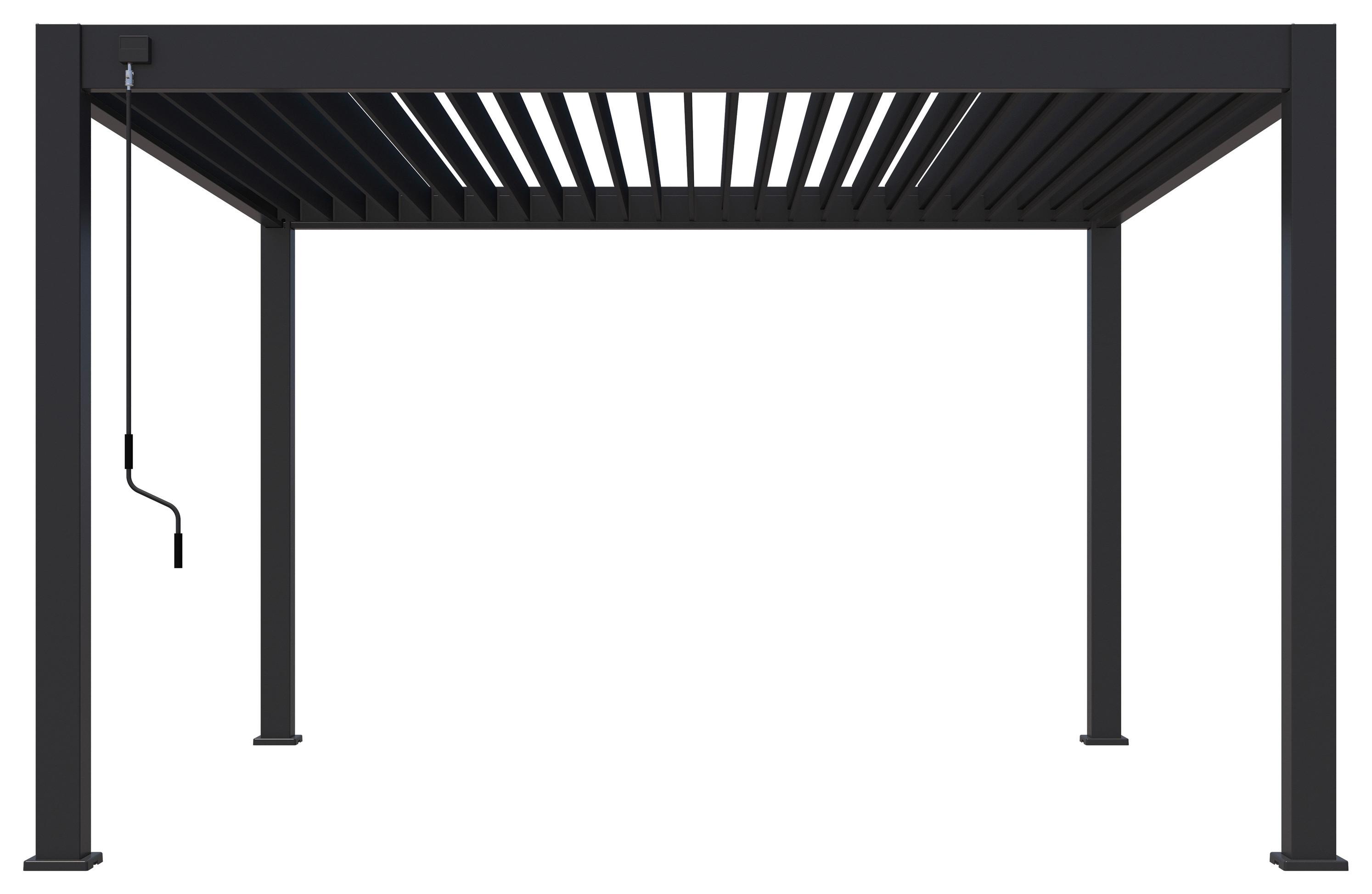 Pergola Deluxe Plus 400x400cm Wetterfest, Elektrisch - Anthrazit, Basics, Metall (400/255/400cm) - WEIDE