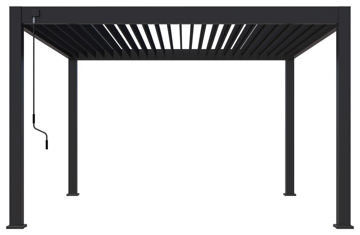 Pergola Deluxe Plus 400x400cm Wetterfest, Elektrisch - Anthrazit, Basics, Metall (400/255/400cm) - WEIDE