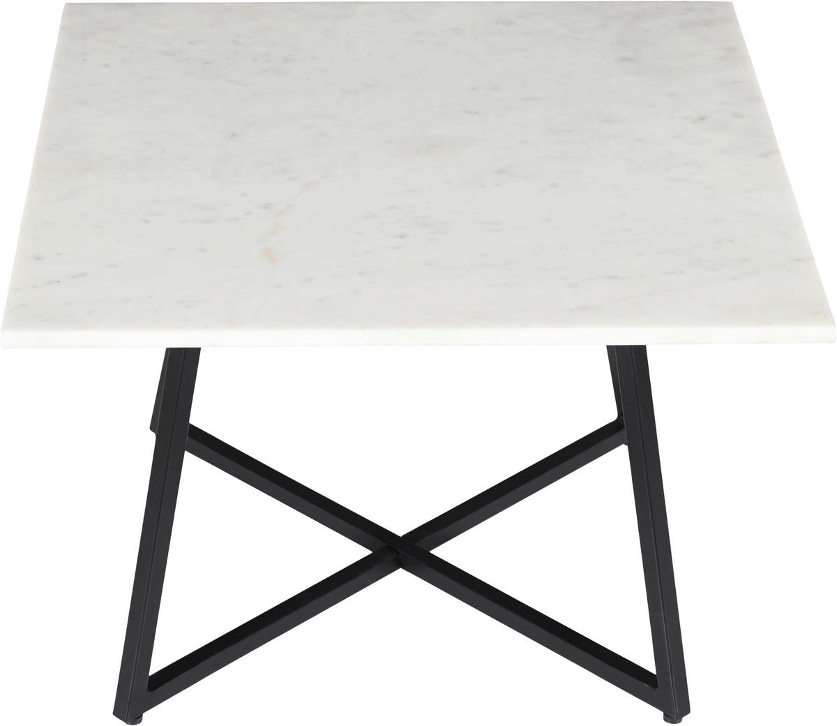 Konferenčný stolík MONTEVIDEO 65x65 - čierna/biela, Modern, kov/kameň (65/44/65cm) - Mömax