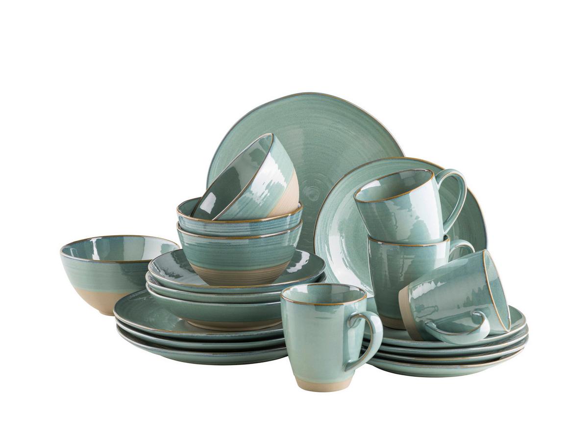 Kombiservice Nottingham Grün Türkis - Türkis/Grün, Basics, Keramik - Mäser