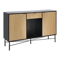 ŠIROKÁ KOMODA MADRID -EXKLUSIV- - černá/přírodní barvy, Moderní, kov/dřevo (143/90/40cm) - Mömax