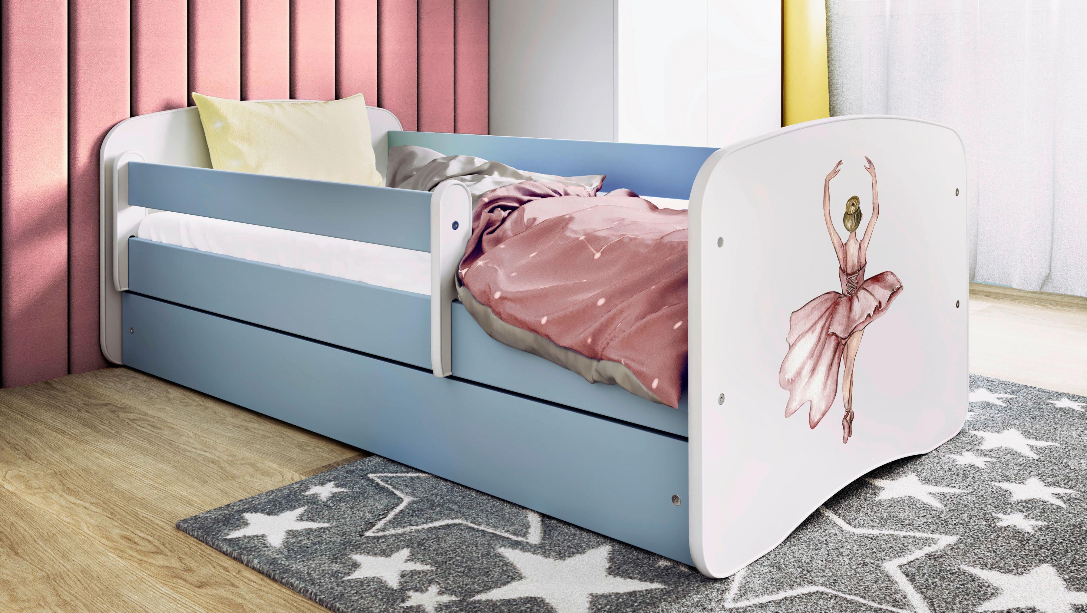 Kinder-/Juniorbett Babydreams inkl. Matratze 80x160 - Blau/Birkefarben, MODERN, Holz/Holzwerkstoff (80/160cm) - MID.YOU