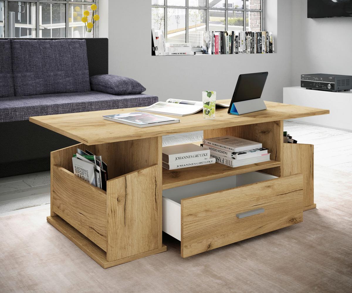 Couchtisch Junata Honigeiche Dekor - Honigeiche, Design, Holzwerkstoff (110/52/44cm) - MID.YOU