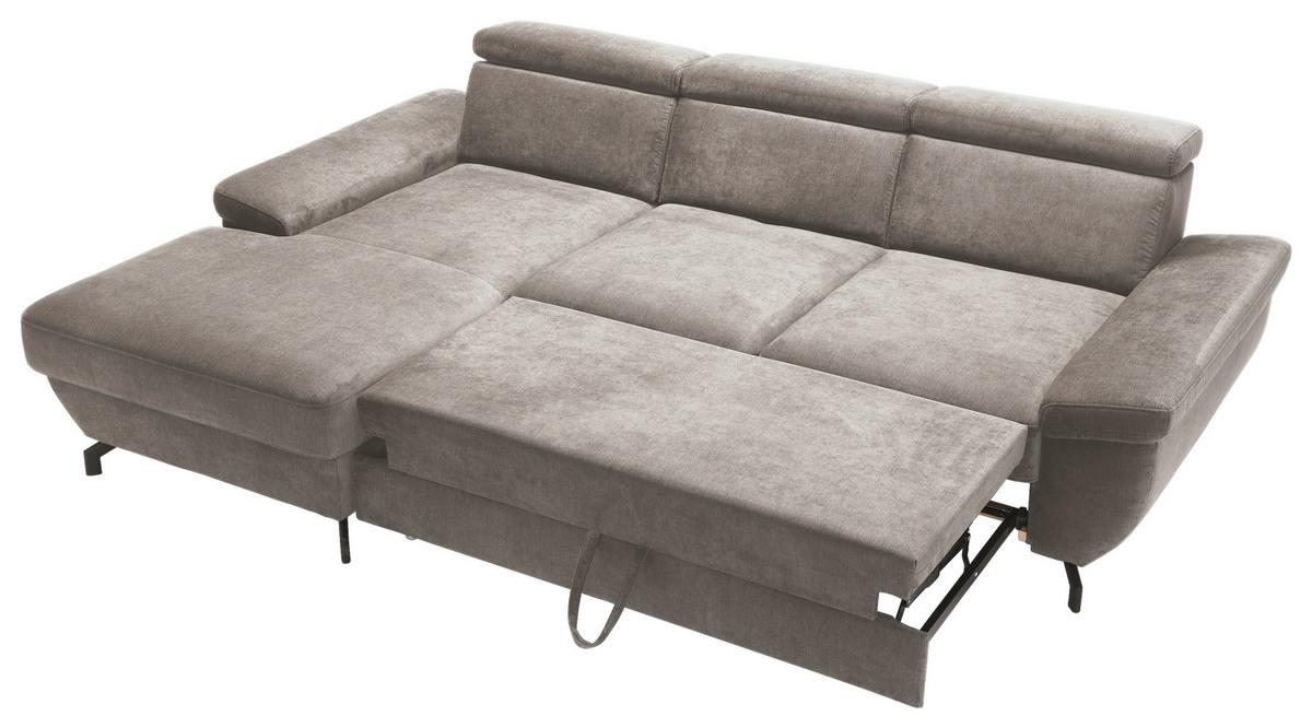 Ecksofa Rima - Silberfarben, MODERN, Textil (182/262cm) - Trendmanufaktur