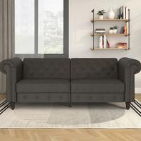 Schlafsofa Firenze Anthrazit, mit Schlaffunktion - Anthrazit/Schwarz, Basics, Textil (236/83/87cm) - Livetastic