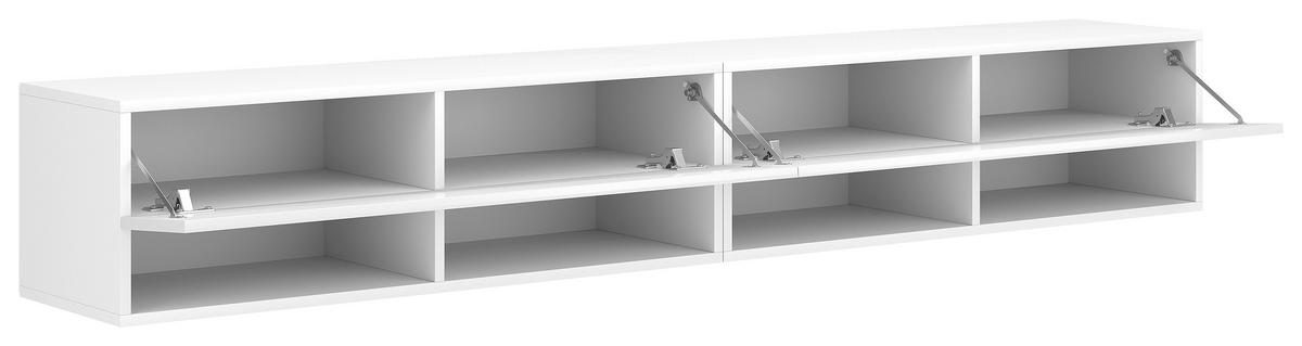 Lowboard Derby 200 - Weiß Hochglanz/Weiß, Design, Holzwerkstoff (200/31,5/32,5cm) - Livetastic