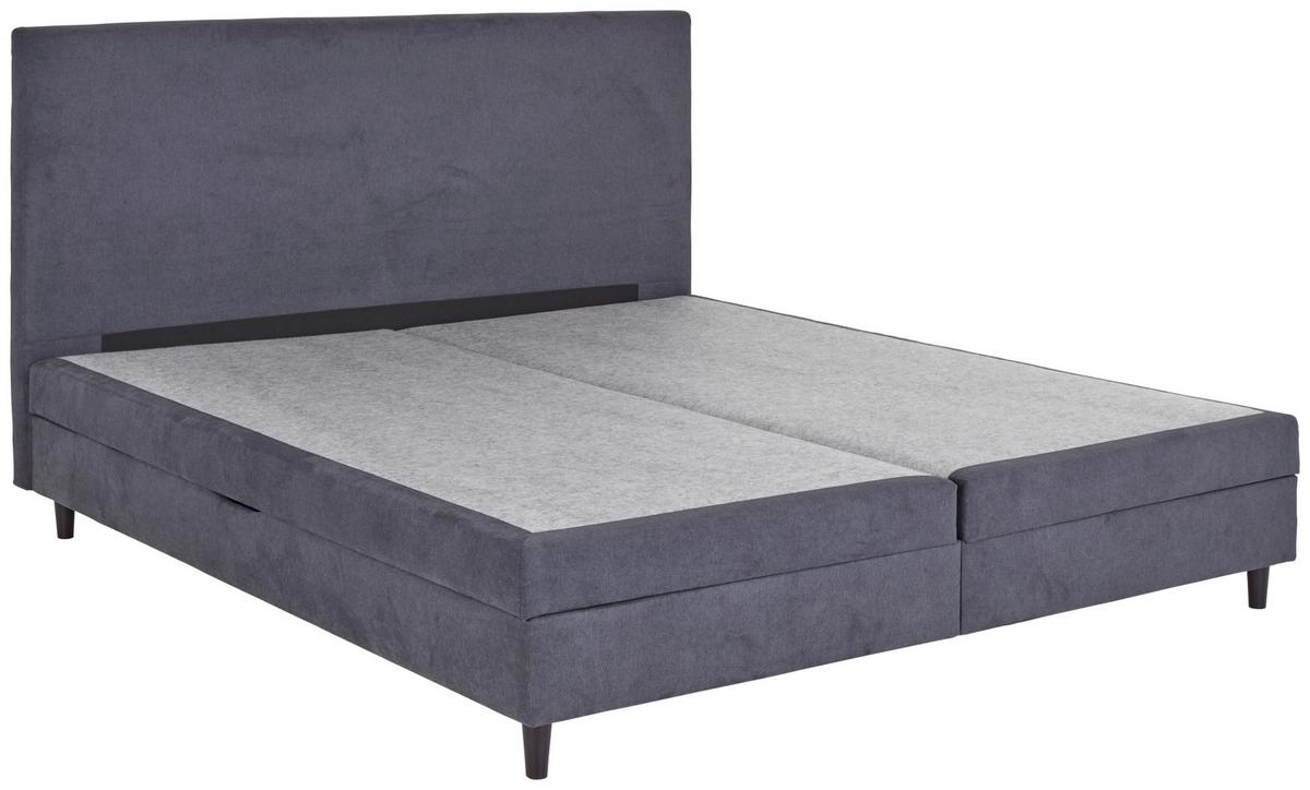 Boxspringbett Kleopatra - Anthrazit, KONVENTIONELL, Holz/Holzwerkstoff (180/200cm) - Ondega