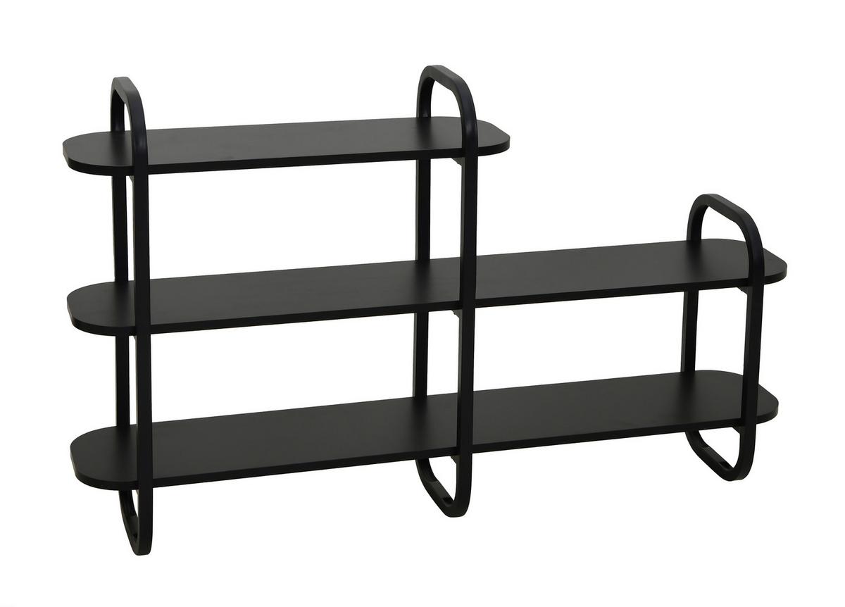 REGÁL BEND -EXKLUSIV- - černá, Moderní, kov/kompozitní dřevo (115cm) - Mömax