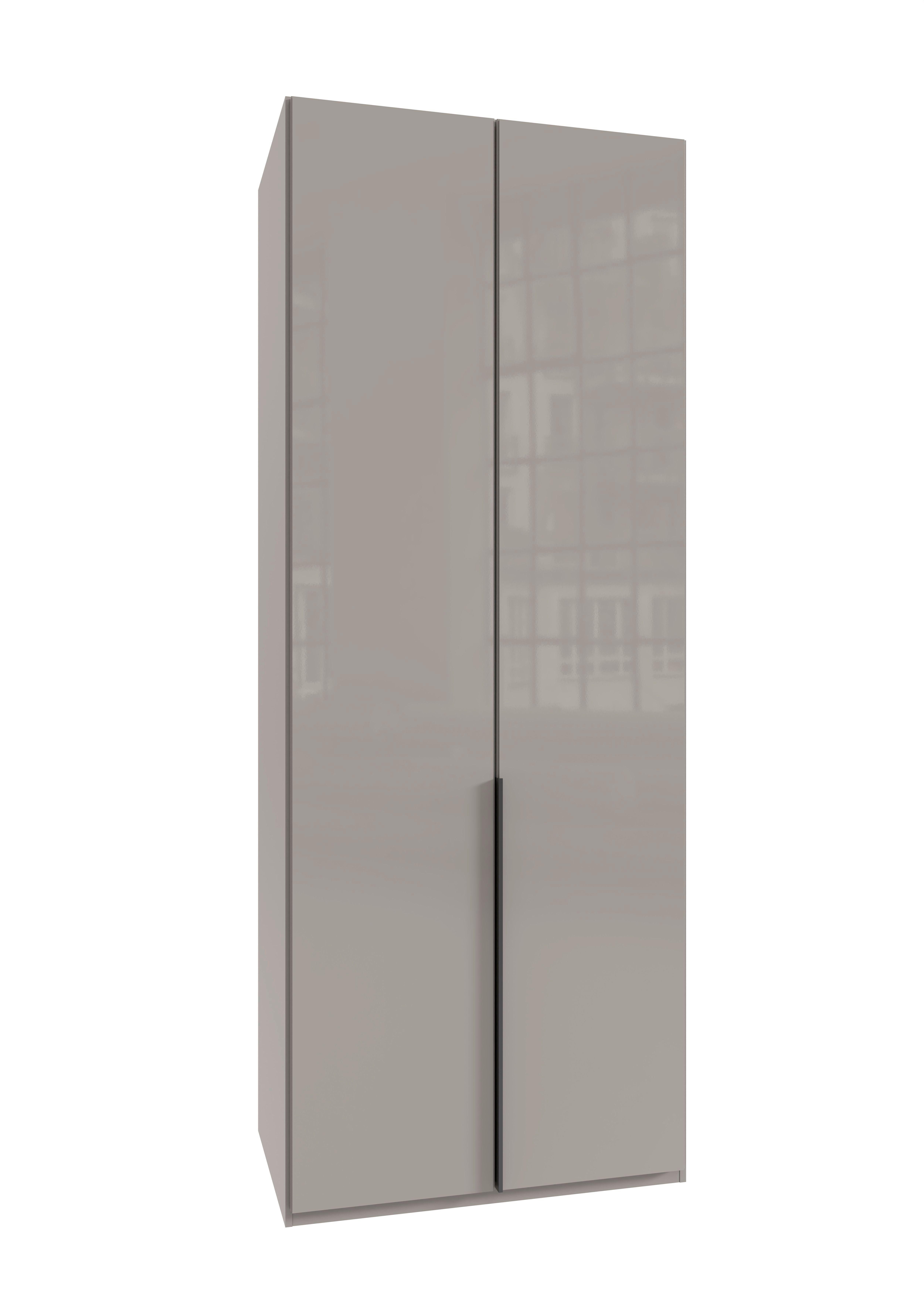 Šatníková skriňa NEW YORK - čierna/sivá, Konventionell, kov/kompozitné drevo (90/236/58cm)