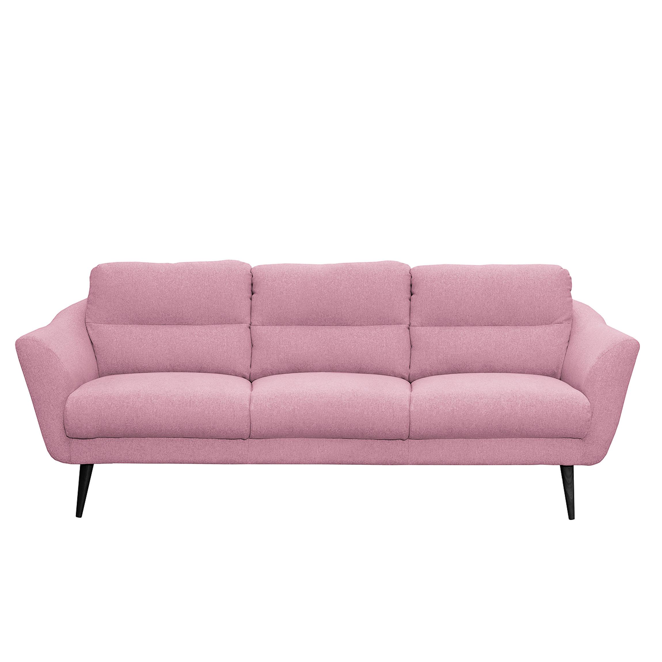 3-sitzer-sofa Tromso Rosa B: 209 Cm - Schwarz/Rosa, Design, Textil (209/87/88cm) - Livetastic