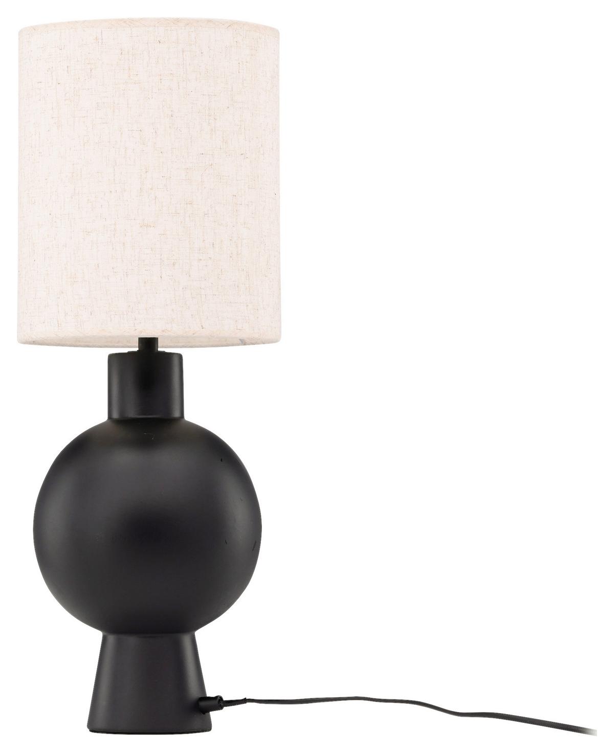 Tischleuchte Mysterna - Beige/Schwarz, Basics, Textil/Stein (21/55/21cm) - P & B