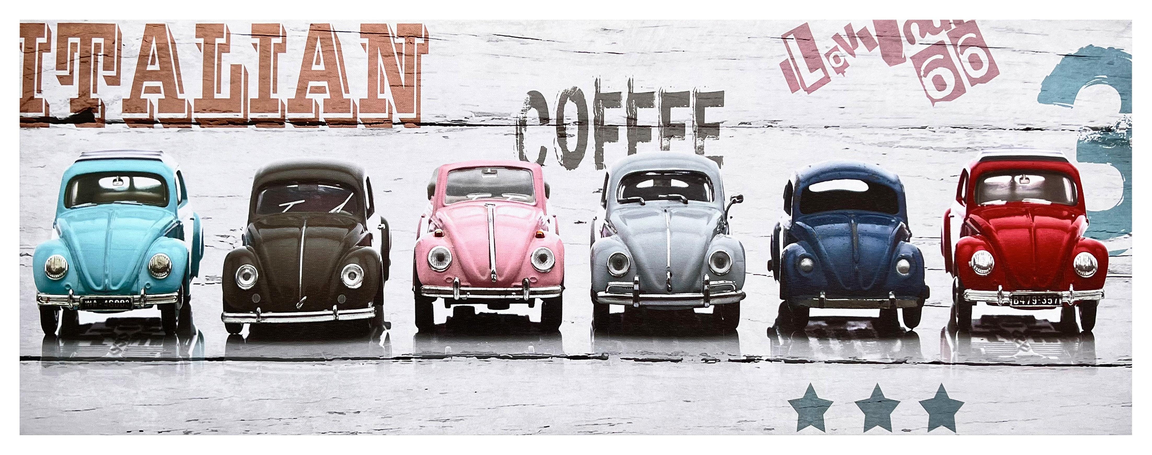 Leinwandbild Andrea - Multicolor/Naturfarben, KONVENTIONELL, Holz/Textil (90/30/1,8cm) - Luca Bessoni