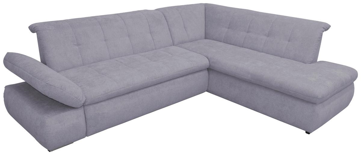Ecksofa Mit Armteilverstellung Moric Grau Mikrofaser - Chromfarben/Grau, KONVENTIONELL, Textil (273/216cm) - MID.YOU