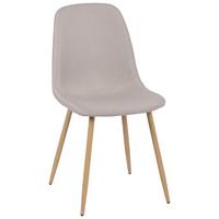 Vierfußstuhl Mona Leinenoptik Beige - Eichefarben/Beige, MODERN, Holz/Textil (44/87/56cm)