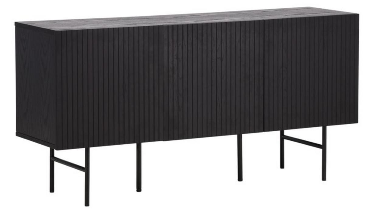 Sideboard Björkön - Schwarz, Design, Holzwerkstoff/Metall (150/75/42cm) - Livetastic