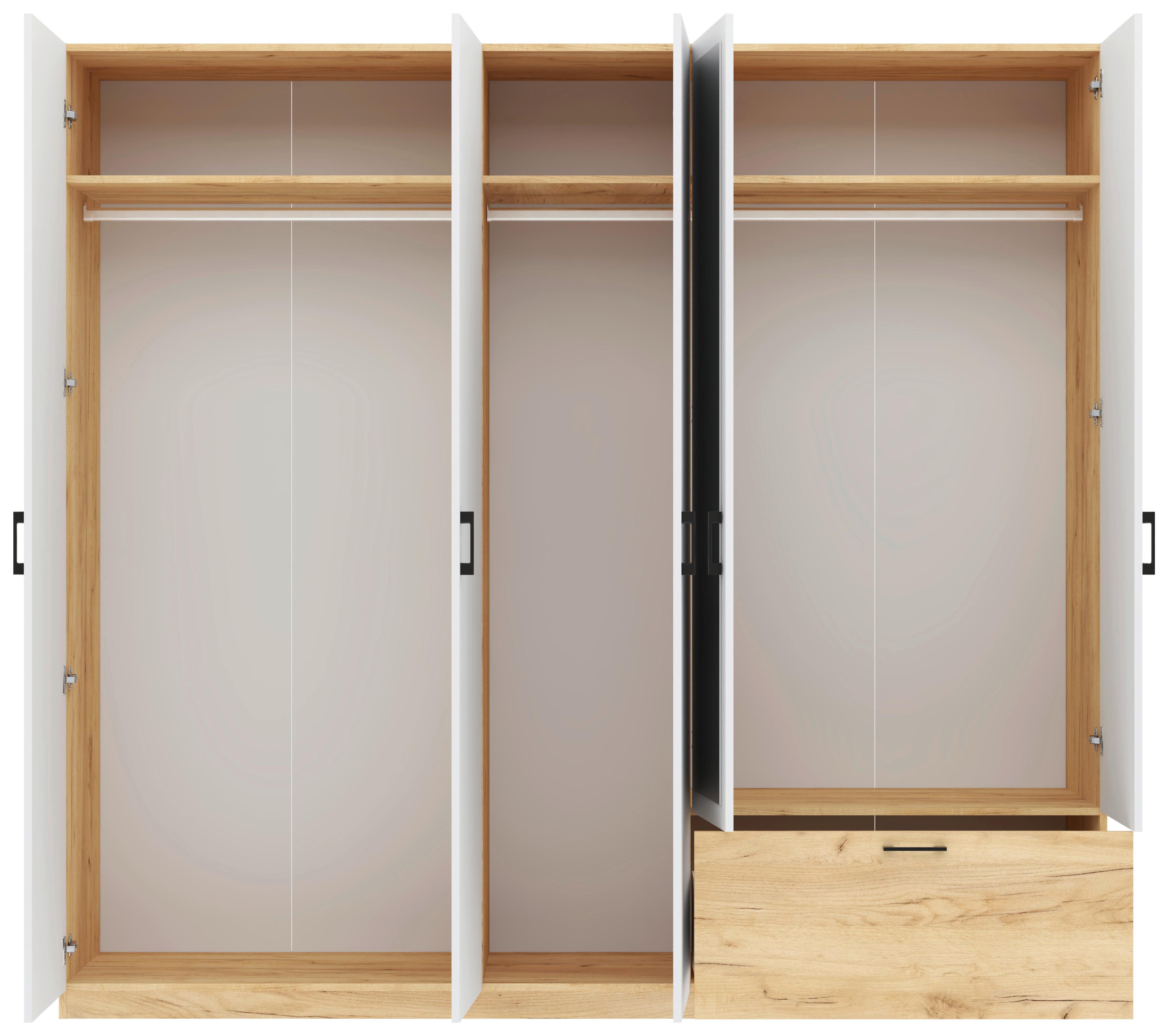 Kleiderschrank Mila - Eiche Artisan/Weiß, KONVENTIONELL, Holzwerkstoff (225/210/54cm)