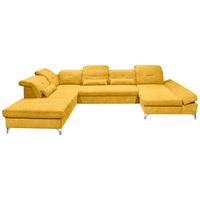 Ecksofa Melfi Gelb U: 245 Cm - Gelb/Silberfarben, MODERN, Textil (245/350/168cm) - MID.YOU
