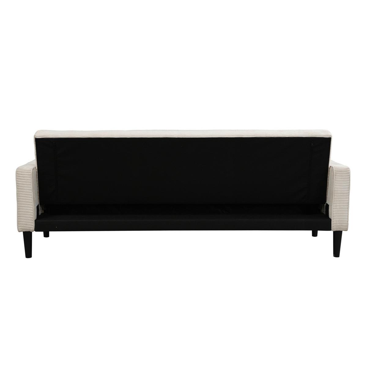 Schlafsofa Aarhus Creme, mit Schlaffunktion - Creme/Braun, Basics, Textil (213/81/86cm) - Livetastic