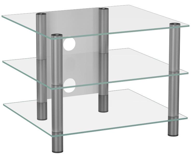 Tv-regál Sindas Š: 60 Cm Sklo - barvy stříbra/čiré, Konvenční, kov/sklo (60/45/42cm) - MID.YOU