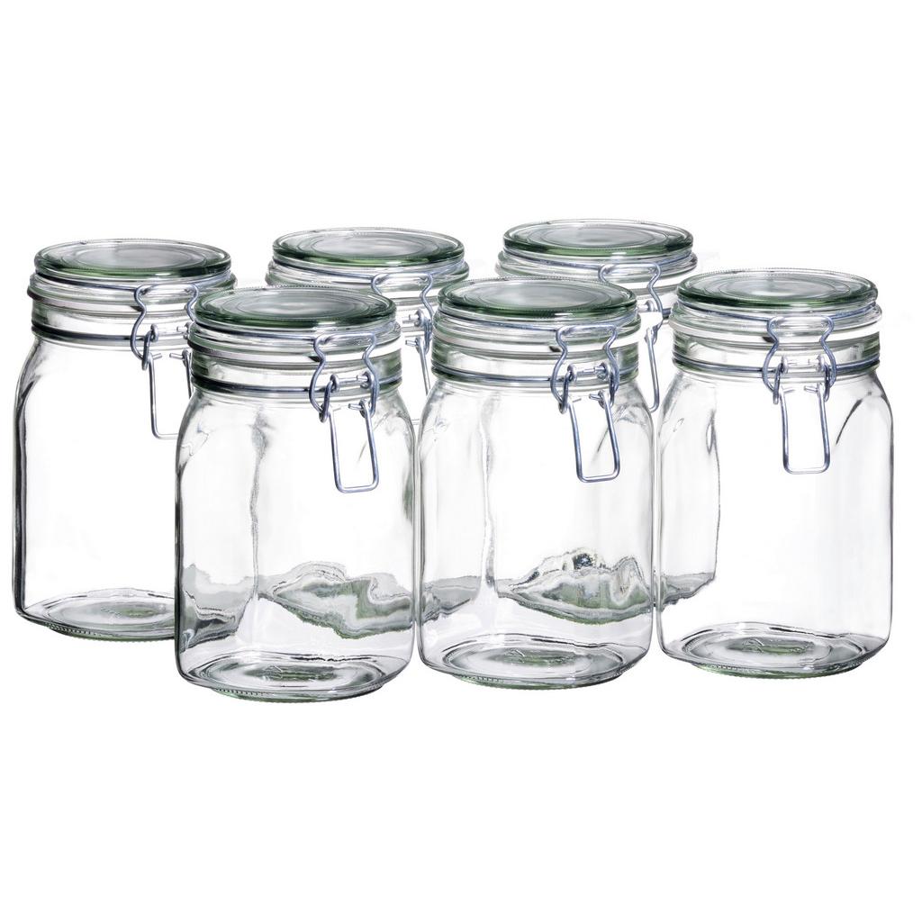 Einmachgläser 6er-Set Gothika je 1,05 Liter, auslaufsicher