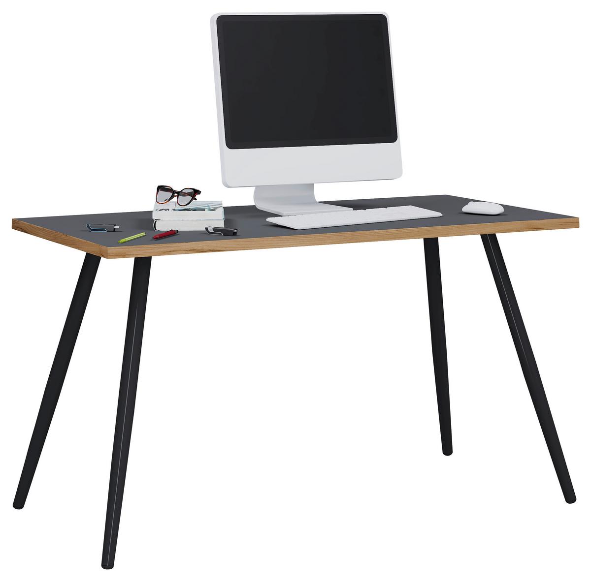 Schreibtisch Salia Anthrazit/Eiche Dekor B:110 cm - Honigeiche/Anthrazit, Design, Holzwerkstoff/Metall (110/50/70cm) - MID.YOU
