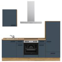 Küchenleerblock Easytouch Low-Line, L2 Rechts - Blau/Eichefarben, MODERN, Holzwerkstoff (240cm) - Nobilia