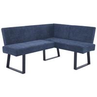 Eckbank Terri Dunkelblau, S: 160x130 Cm - Schwarz/Dunkelblau, KONVENTIONELL, Textil/Metall (160/130cm) - MID.YOU