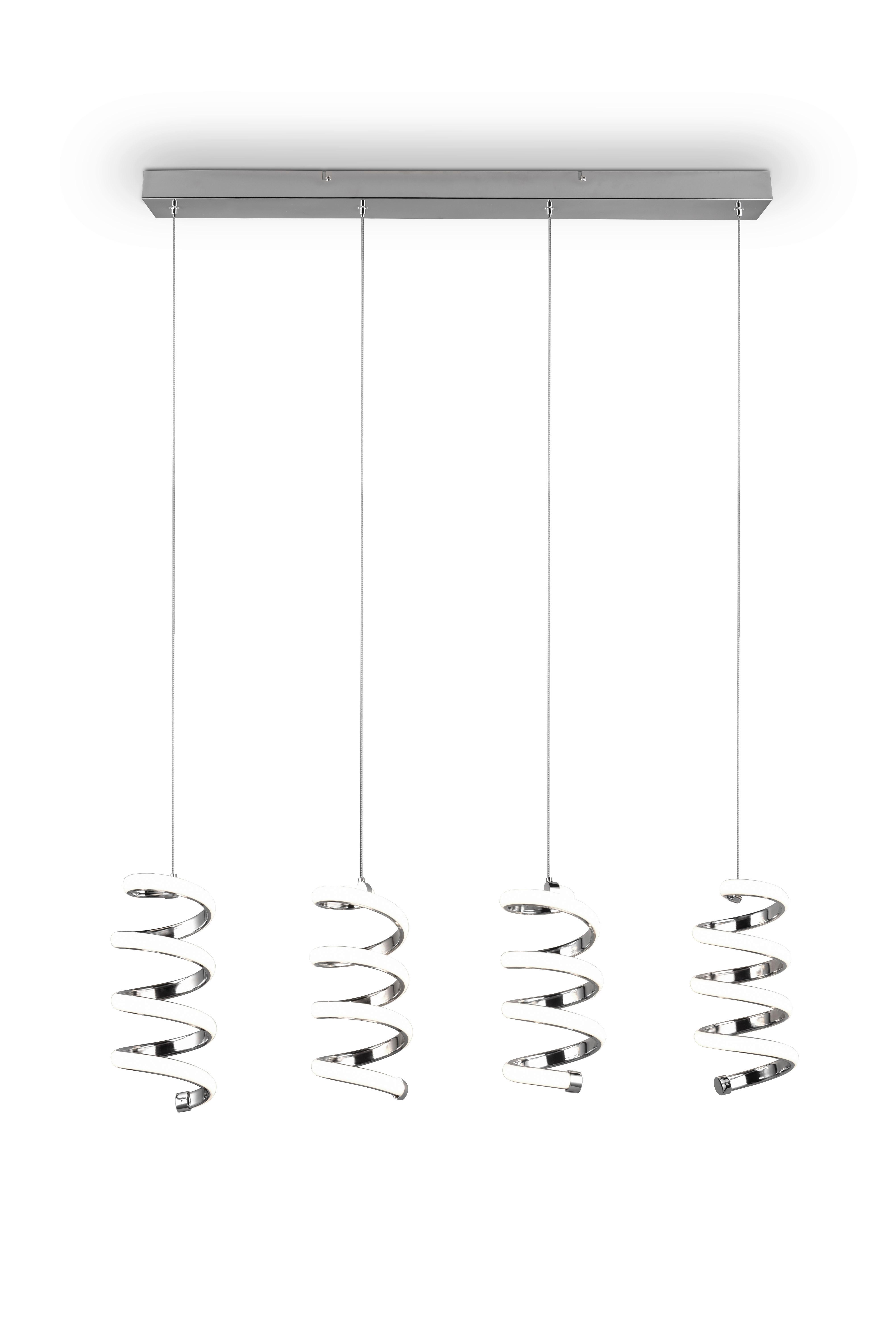 Hängeleuchte Laola H: 150 cm 4-Flammig - Chromfarben, MODERN, Metall (91,5/150/13,5cm)