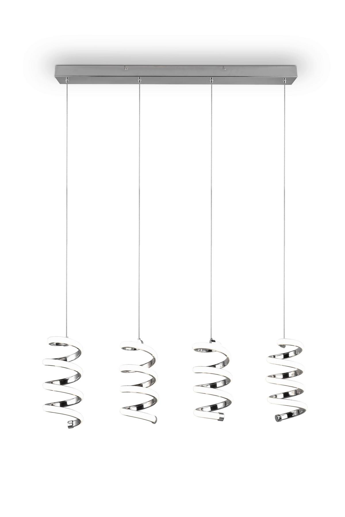 Hängeleuchte Laola H: 150 cm 4-Flammig - Chromfarben, MODERN, Metall (91,5/150/13,5cm)