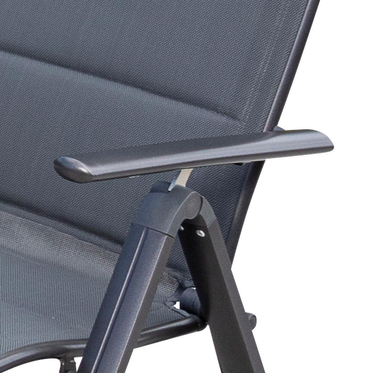 Gartensessel Klappbar Taviano Metall/Textil - Graphitfarben, ROMANTIK / LANDHAUS, Textil/Metall (59/109/73cm) - Gardenson