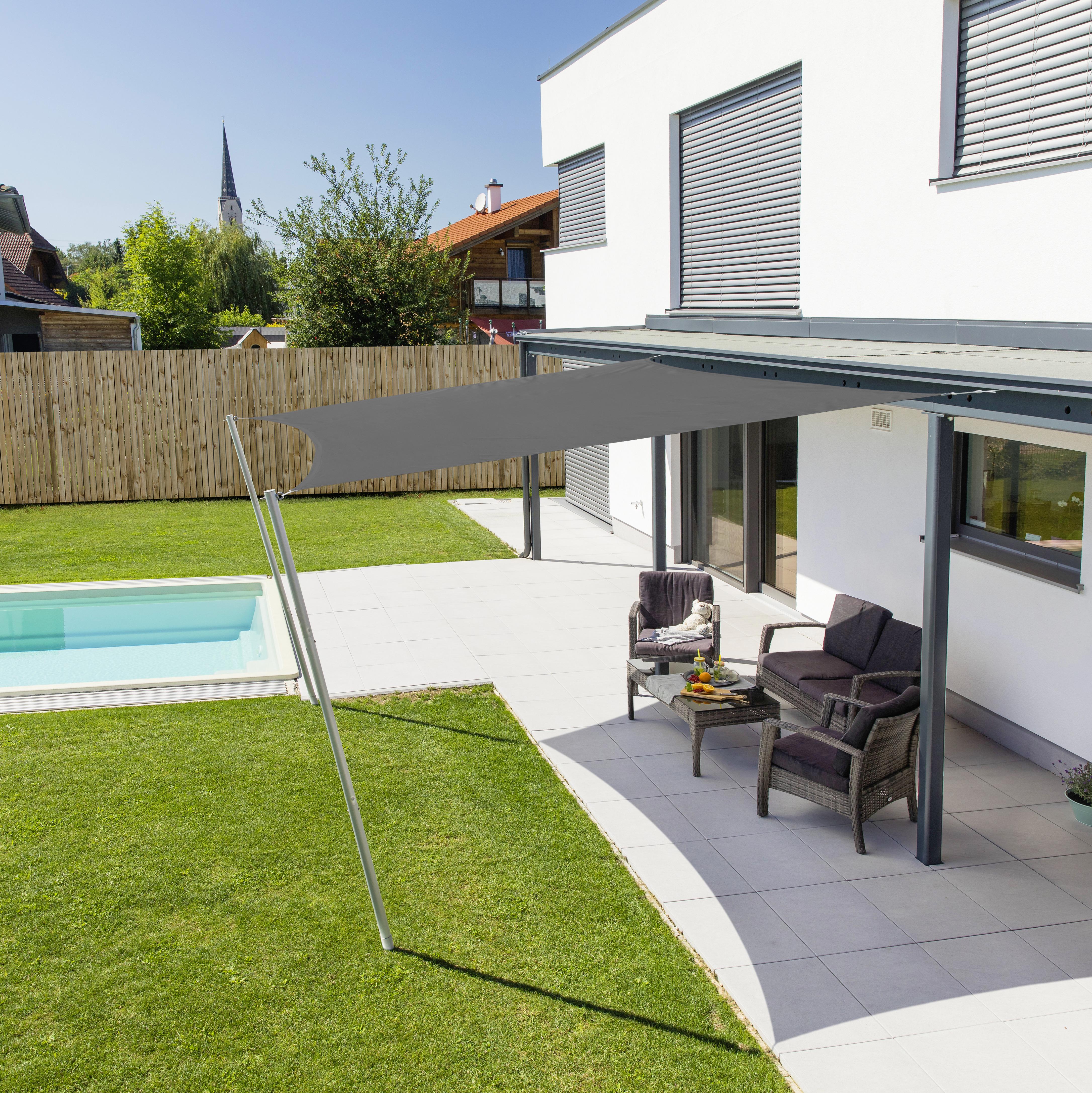 Sonnensegel Quadrat 3x3 M - Anthrazit, Basics, Kunststoff (300/300cm)