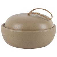 Dekoračná  miska FELIO - taupe, textil/keramika (14,8/8,4cm) - Mömax