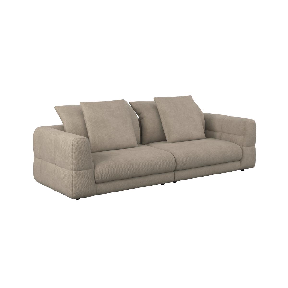 Pohovka LEA, béžová žinylka - černá/béžová, Moderní, kov/dřevo (284/87/110cm) - Bessagi Home