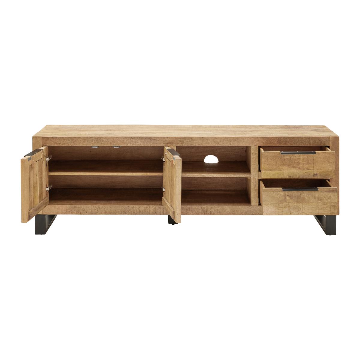 TV-diel Everest EVEREST -EXKLUSIV- - čierna/prírodná farba, Natur, kov/drevo (175/57/40cm)