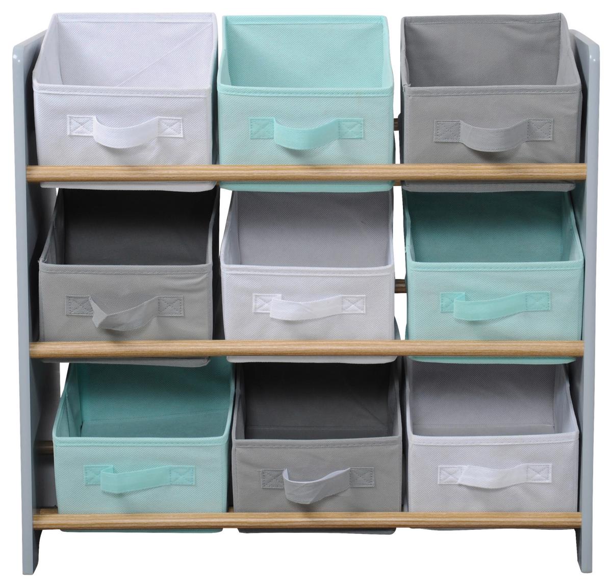 Kinderregal mit Boxen B: 65 cm Dunkelgrau - Dunkelgrau/Weiß, MODERN, Holz/Holzwerkstoff (65/60/30cm) - Kesper