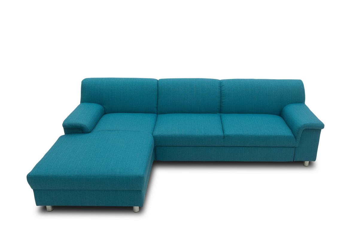 Ecksofa Jamie Armlehnen Petrol Webstoff - Chromfarben/Petrol, KONVENTIONELL, Textil (150/251cm) - MID.YOU