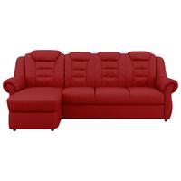 Ecksofa Boston Rot Lederlook - Rot/Schwarz, KONVENTIONELL, Textil (165/262cm) - Livetastic
