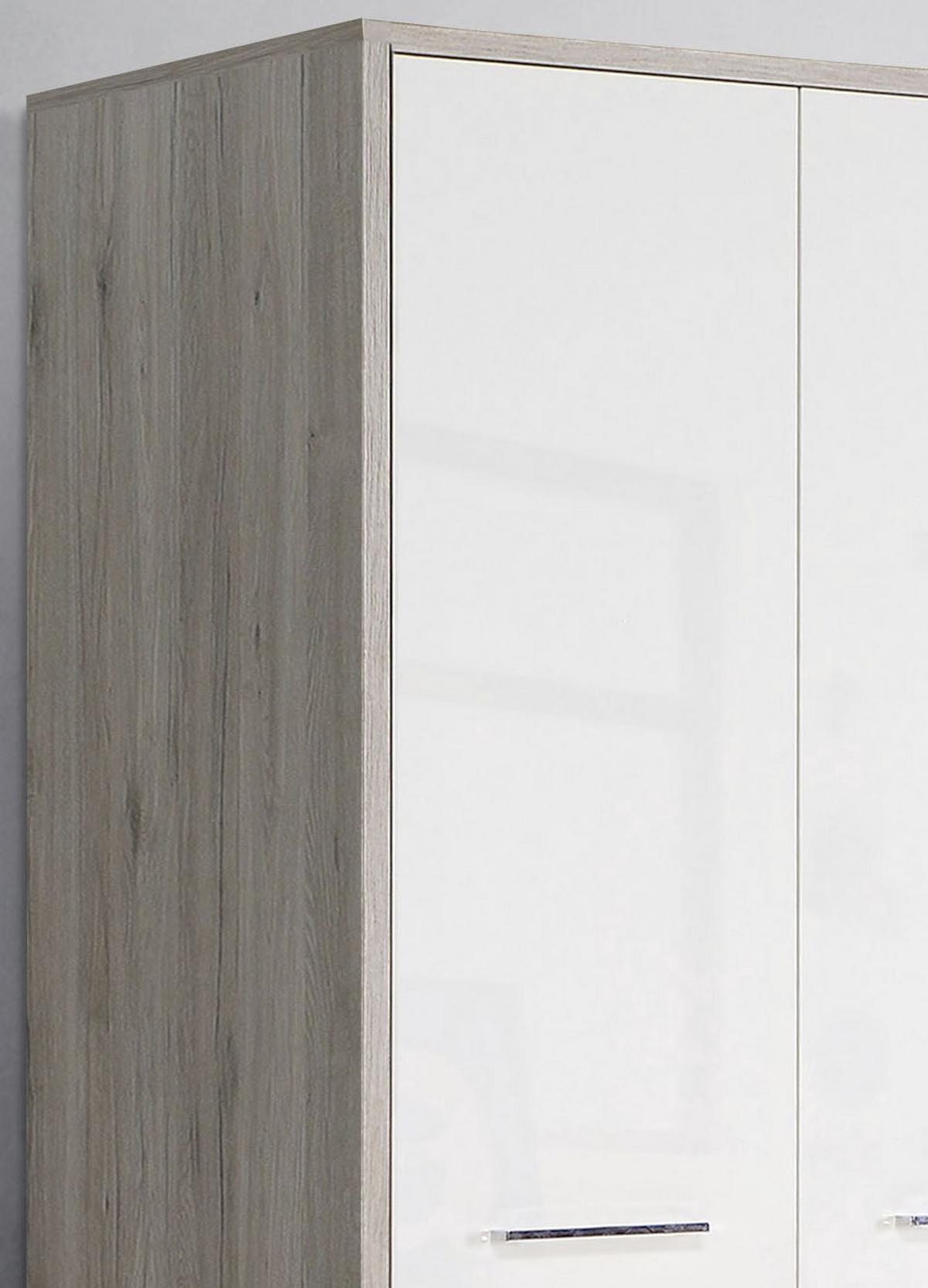 Drehtürenschrank Jandia - Eichefarben/Weiß, KONVENTIONELL, Holzwerkstoff/Kunststoff (147/201,5/60cm) - MID.YOU