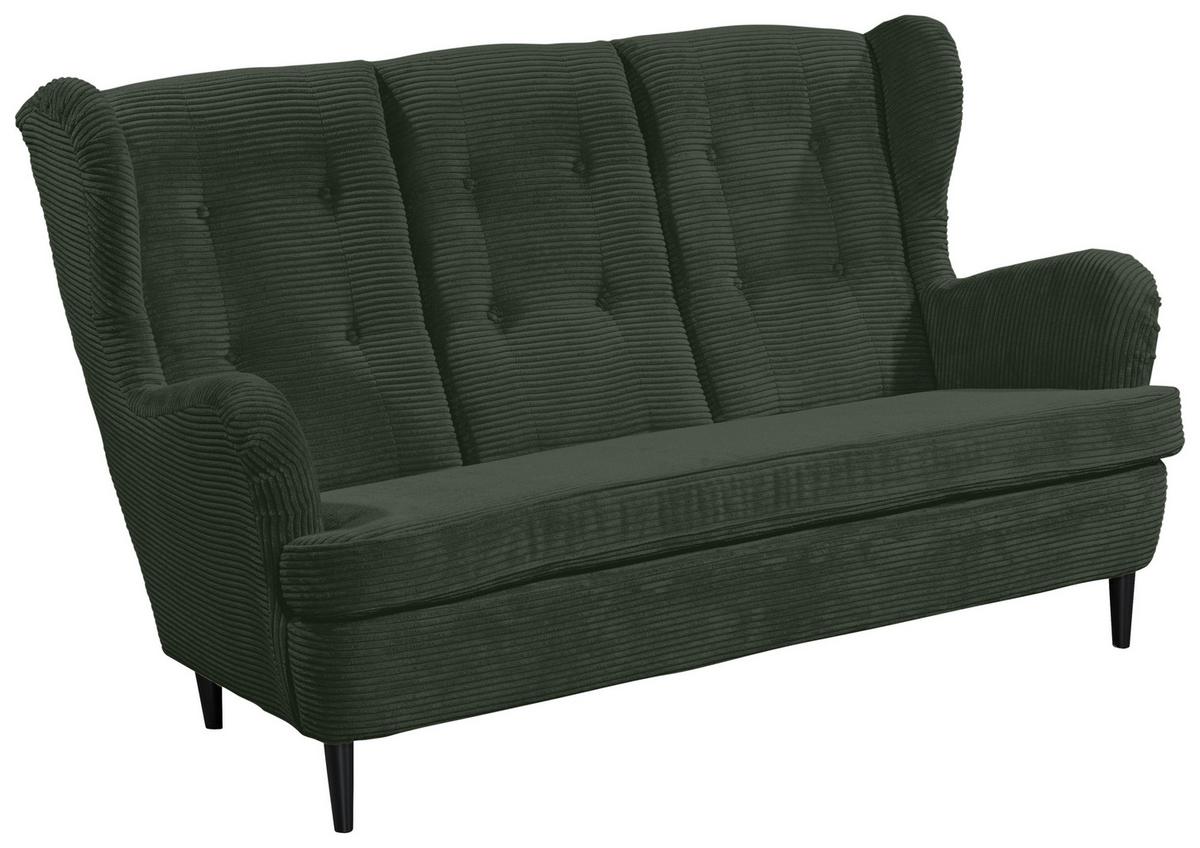Kuchyňská pohovka OSKAR 5 zelená - černá/tmavě zelená, Konvenční, dřevo/textil (176/103/98cm) - MID.YOU